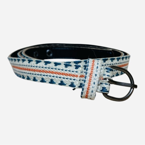 Vintage 1970’s Patterned Belt with Blue and Orange Accents Sz 38”-40” - Picture 2 of 3